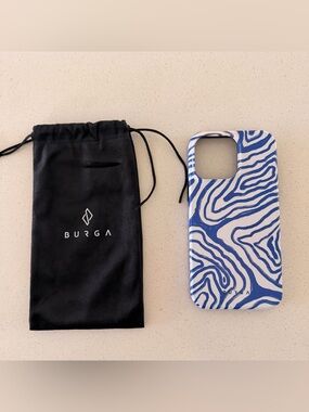 NEW | BURGA Blue & White Abstract Zebra Phone Case | iPhone 14 Pro Max